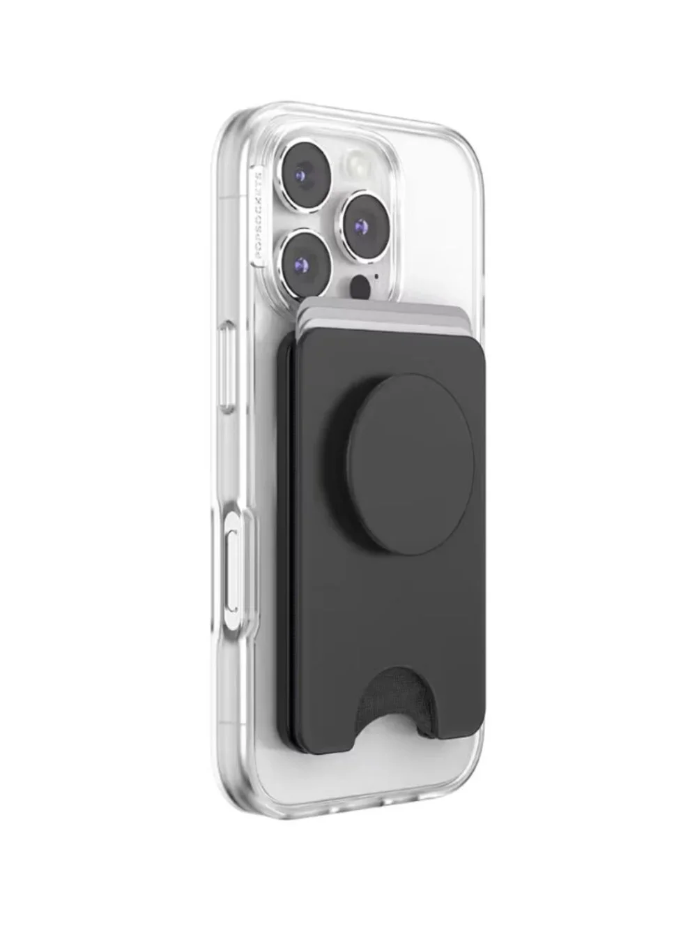 PopSockets MagSafe Kick-Out PopWallet+ Stand Black Wallet Grip Holds 3 Cards NIB